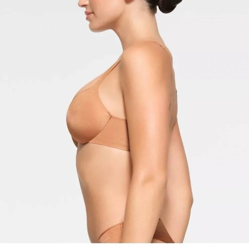 NWT Skims 32DD Ultimate Collection Push-Up Plunge Bra Ochre‎ Tan Brown MSRP $60 - Picture 3 of 6